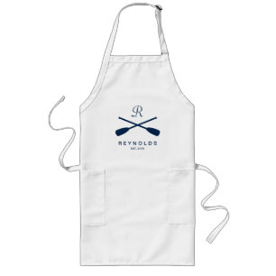 Custom nautical rowing oars monogram kitchen apron