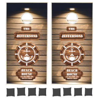 Custom Nautical Sailors Cornhole Set