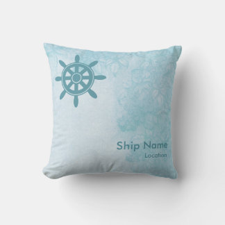 Custom Nautical Ship Wheel Design Throw Pillow