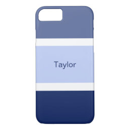 Custom Nautical Stripes Blue and White iPhone 8/7 Case