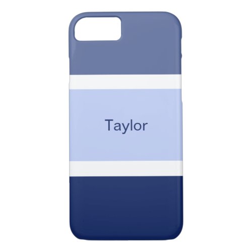Custom Nautical Stripes Blue and White iPhone 87 Case