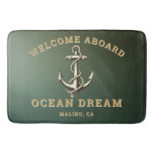 Custom Nautical Welcome Aboard, Boat Name Anchor