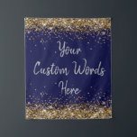 Custom Navy Backdrop Birthday Party Photo Booth<br><div class="desc">custom backdrop for photo booth,  sparkle birthday twinkle 15th 18th,  glitter anniversary sweet 16 16th,  personalized 30th 21st 25th 35th,  bridal shower hen do weekend,  wedding night sparkly son boy,  husband bach prop bachelorette party,  quinceanera 40th 50th 60th 70th,  20th vow renewal graduation girl,  daughter navy blue gold silver</div>