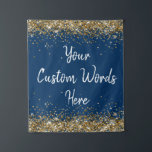 Custom Navy Backdrop Birthday Party Photo Booth<br><div class="desc">custom backdrop for photo booth,  sparkle birthday twinkle 15th 18th,  glitter anniversary sweet 16 16th,  personalized 30th 21st 25th 35th,  bridal shower hen do weekend,  wedding night sparkly son boy,  husband bach prop bachelorette party,  quinceanera 40th 50th 60th 70th,  20th vow renewal graduation grad,  daughter girl navy blue gold</div>