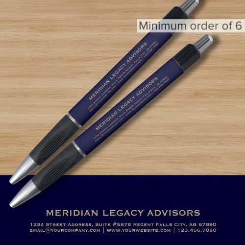 Custom Navy Blue and Gold Business Pen