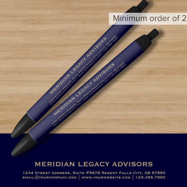 Custom Navy Blue and Gold Promotional Pen (Creator Uploaded)