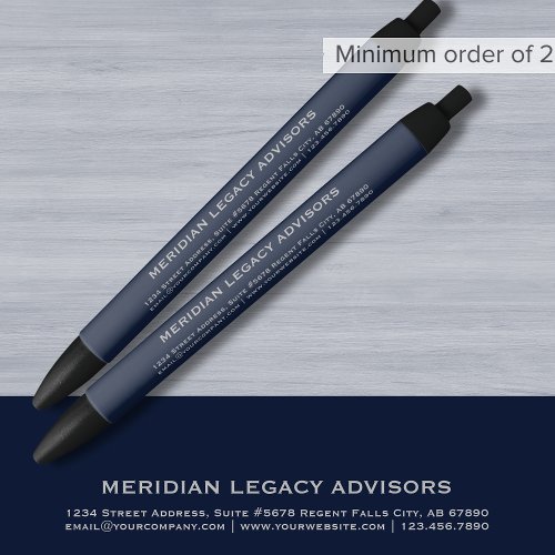 Custom Navy Blue and Gray Promotional Pen