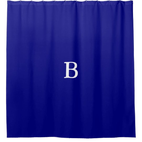 Custom Navy Blue and White Monogrammed Shower Curtain