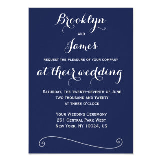 Navy Blue And White Wedding Invitations 4