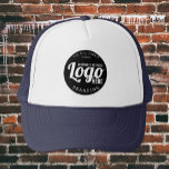 Custom Navy Blue Business Logo Company Employee  Trucker Hat<br><div class="desc">Feel free to personalize and customize this custom navy blue business logo company employee staff trucker hat. Edit options are available.</div>