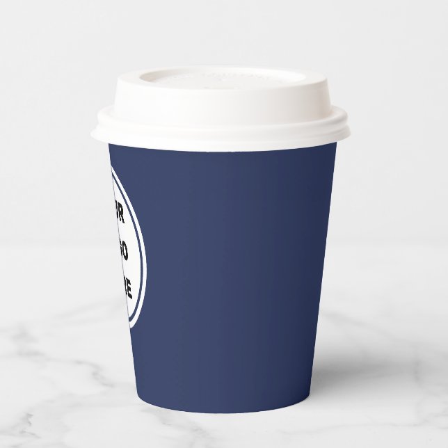 Custom Navy Blue Business Logo Expresso Barista Paper Cups | Zazzle