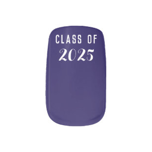 Custom Navy Blue Class of 2025  Minx Nail Art