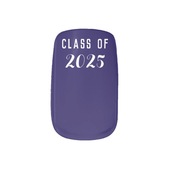 Custom Navy Blue Class of 2025  Minx Nail Art (Left Thumb)