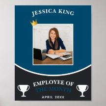 Custom Navy Blue Employee Of The Month Picture