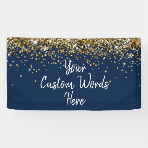 Custom Navy Blue & Gold Birthday Party Photo Booth