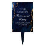 Custom Navy Blue Gold Retirement Party Cake Topper