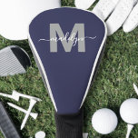 Custom Navy Blue Initial Name Monogram Golf Head Cover<br><div class="desc">Custom Create Your Own Personalized Initial Name Monogram Golf Head Cover. Designed with a navy blue background, soft gray lettering for the initial, and a flowing white script for the name, this head cover brings a refined and personalized look to the course. Perfect for the stylish golfer who loves a...</div>
