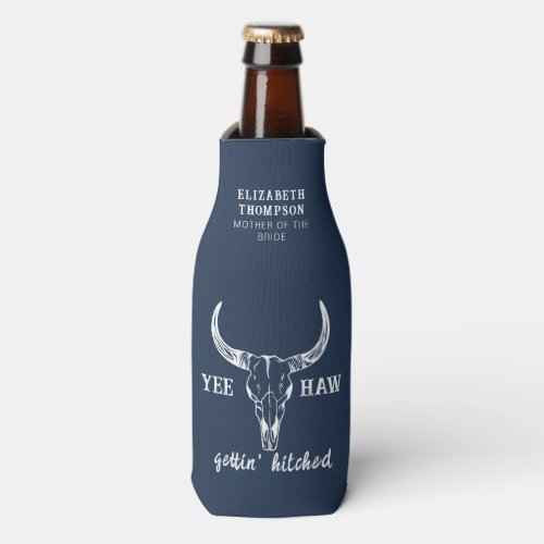 Custom Navy Blue Nash Bash Bachelorette Party Beer Bottle Cooler