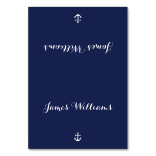 Custom Navy Blue Nautical Place Setting Cards