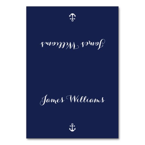 Custom Navy Blue Nautical Place Setting Cards