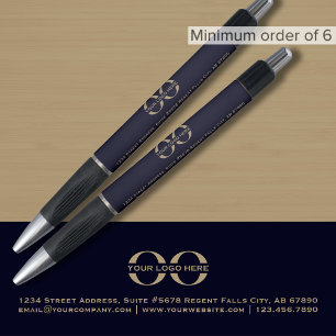 Custom Navy Blue Pen Company Logo