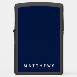 Custom Navy Blue Personalized Name Zippo Lighter