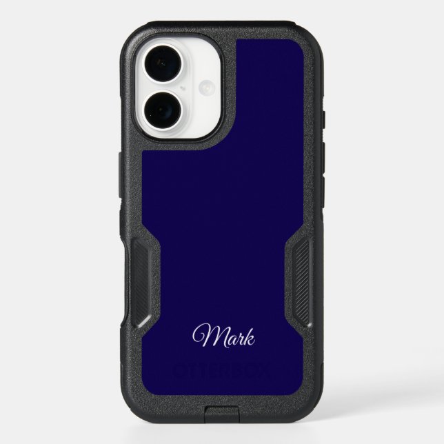 Custom Navy Blue Phone Case – Personalized Name De (Back)