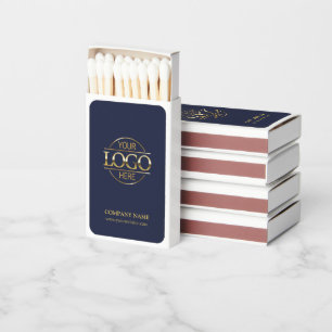 Custom Navy Blue Promotional Company Business Logo Matchboxes