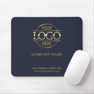 Custom Navy Blue Promotional Company Business Logo Mouse Pad