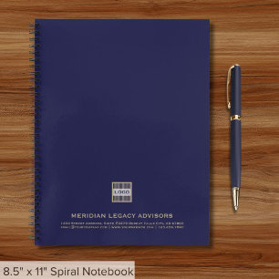 Custom Navy Blue Spiral Notebook