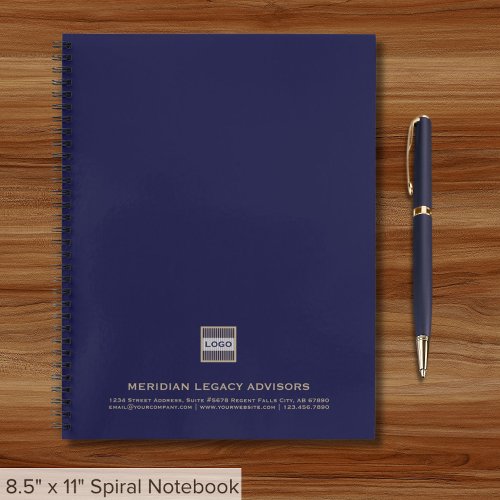 Custom Navy Blue Spiral Notebook