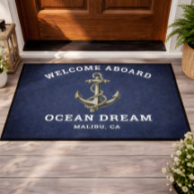 Custom Navy Blue Welcome Aboard Boat Name Anchor