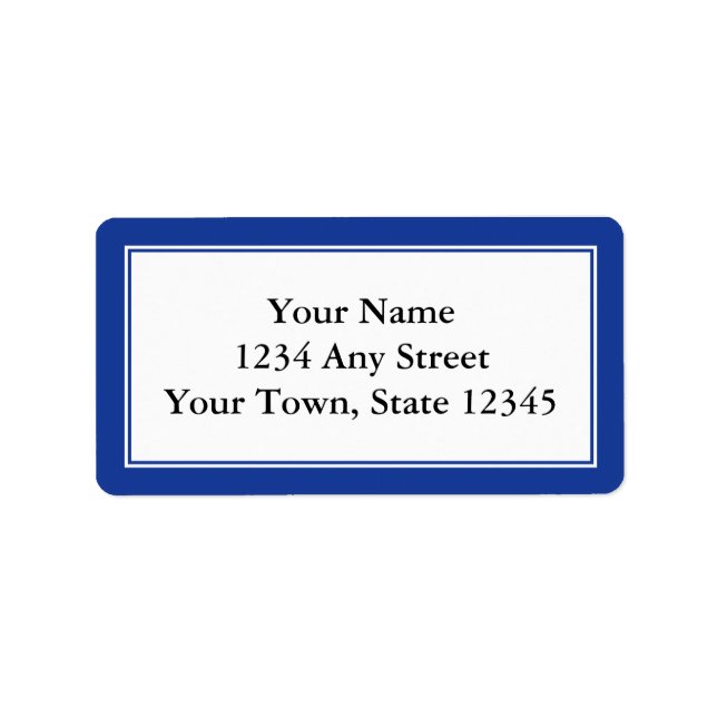 Custom Navy Blue & White Envelope Address Labels (Front)