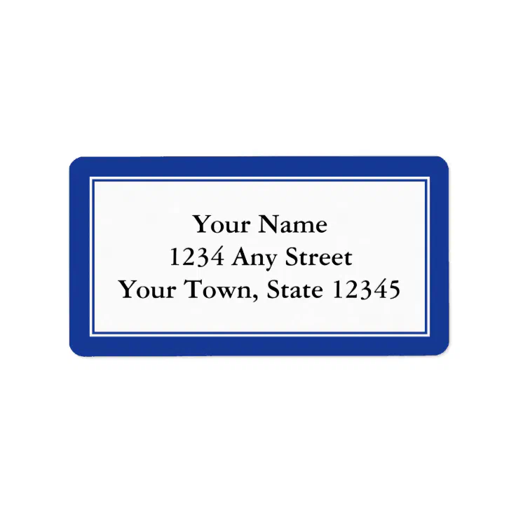 Custom Navy Blue & White Envelope Address Labels Zazzle