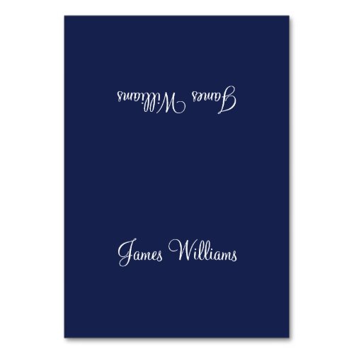 Custom Navy Blue White Simple Place Setting Cards