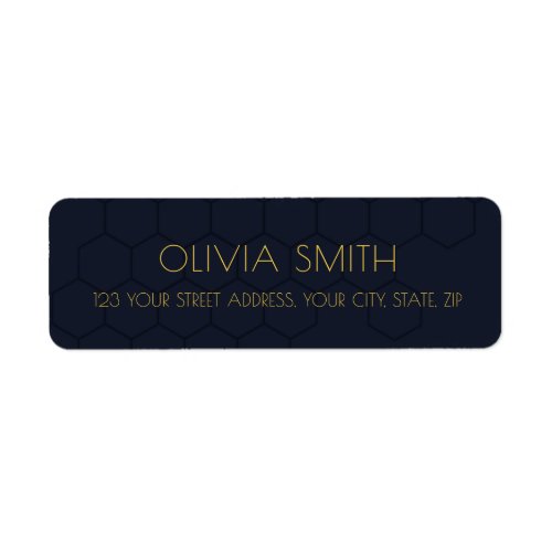 Custom Navy Dark Blue Elegant Return Address Label