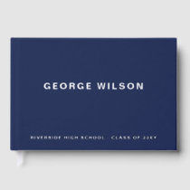 Custom Navy High School Grad Party Graduation  Guest Book