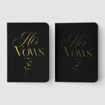 Custom Navy Real Foil Wedding Vow Books