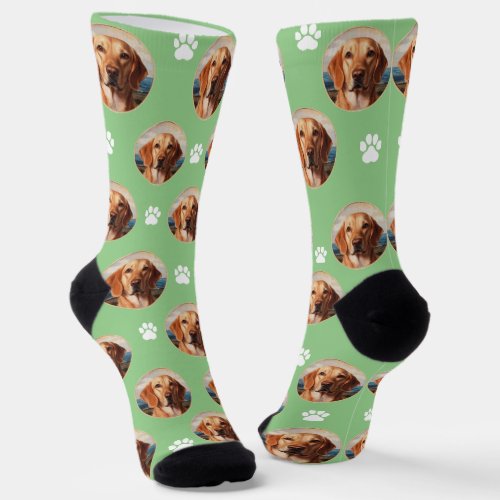 Custom navy socks with cute dog paw print