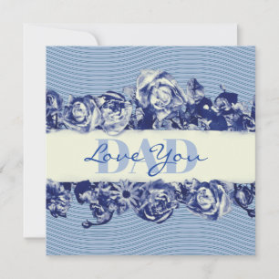Custom Navy Vintage Father's Day Love You Dad Holiday Card