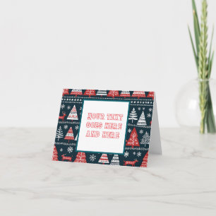 custom navy white scandinavian nordic christmas holiday card