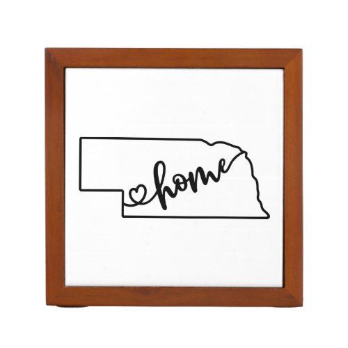 Custom Nebraska State US Outline Home Art Desk Organizer