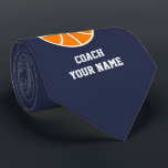 Custom neck tie gift for basketball coach<br><div class="desc">Custom neck tie gift for basketball coach. Sports Birthday present for high school coach,  player,  dad,  uncle,  grandpa,  friend,  trainer,  co worker,  fan,  supporter,  boss,  team,  wedding groom,  son etc. Customizable necktie with basketball logo. Personalized gift idea for him.</div>