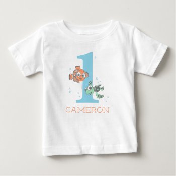 Custom Nemo & Squirt | 1st Birthday  Baby T-shirt by FindingDory at Zazzle
