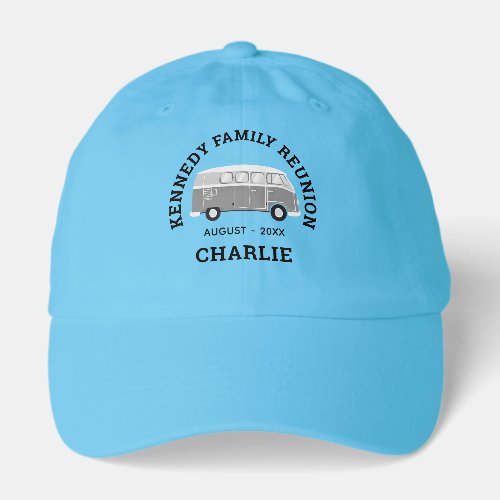 Custom Neon Blue Family Reunion Classic Dad Hat