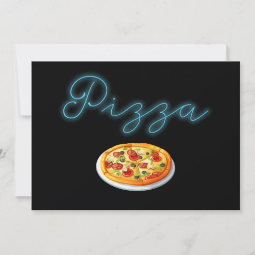 Custom Neon Glow Pizza Party Invitation