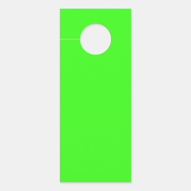 Custom Neon Green Door Hanger (Front)