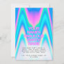 Custom Neon Holographic Iridescent Y2K Party Invitation