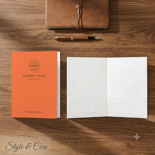 Custom Neon Orange Pocket Folder for Your Branding