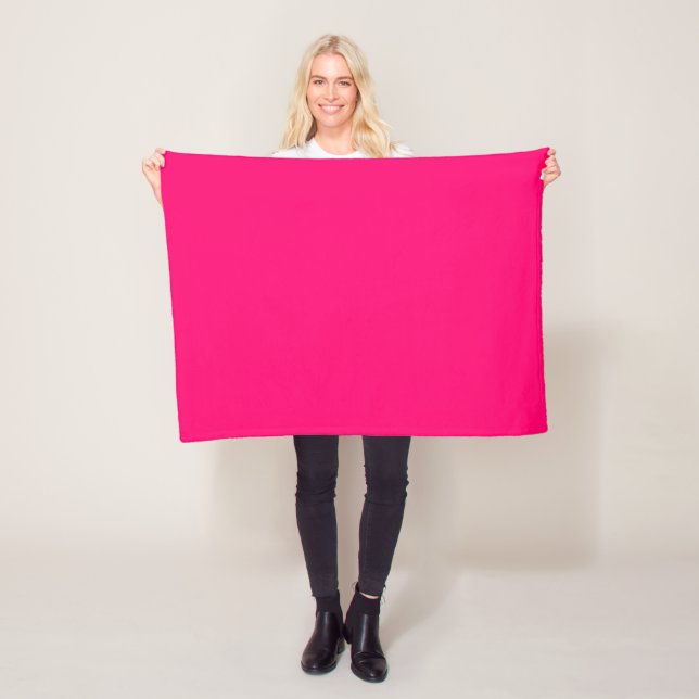 Custom Neon Pink Fleece Blanket – Personalized (In Situ)